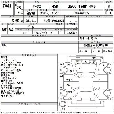 Toyota MARK X  с аукциона в Японии