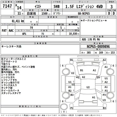 Toyota IST  с аукциона в Японии