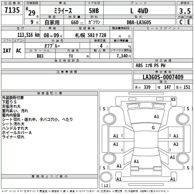 Daihatsu MIRA E S  с аукциона в Японии