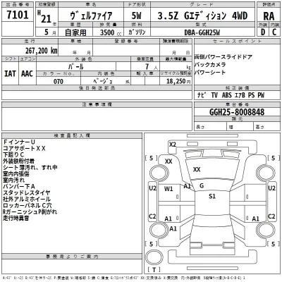 Toyota VELLFIRE  с аукциона в Японии
