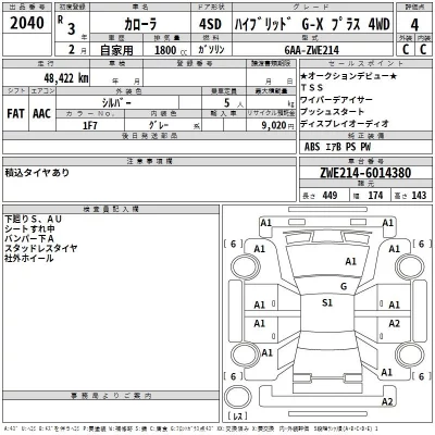 Toyota COROLLA  с аукциона в Японии