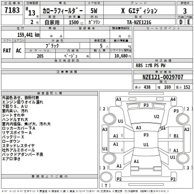 Toyota COROLLA FIELDER  с аукциона в Японии