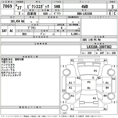 Toyota PIXIS EPOCH  с аукциона в Японии
