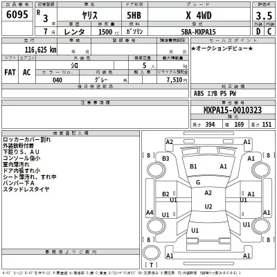 Toyota YARIS  с аукциона в Японии