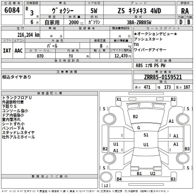Toyota VOXY  с аукциона в Японии