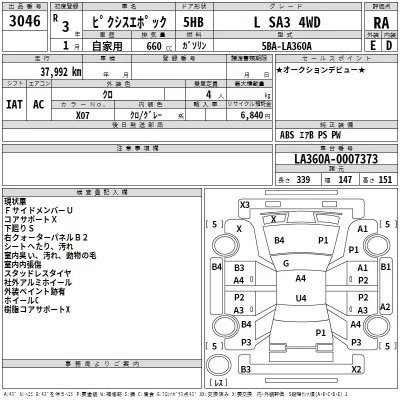 Toyota PIXIS EPOCH  с аукциона в Японии