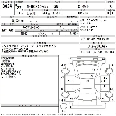 Honda N BOX SLASH  с аукциона в Японии
