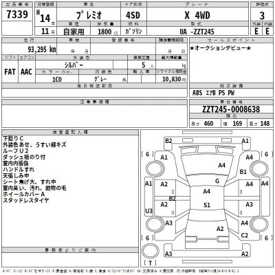 Toyota PREMIO  с аукциона в Японии