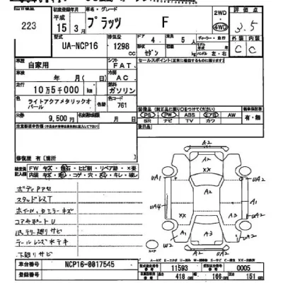 Toyota PLATZ  с аукциона в Японии