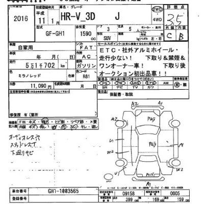 Honda HR-V  с аукциона в Японии