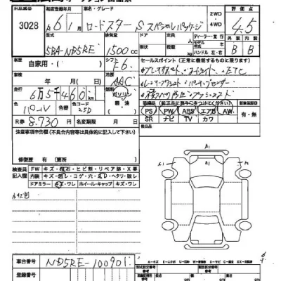 Mazda ROADSTER  с аукциона в Японии