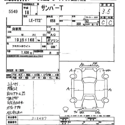Subaru SAMBAR  с аукциона в Японии