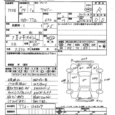 Subaru SAMBAR  с аукциона в Японии