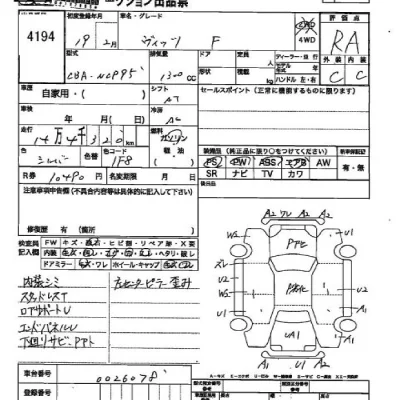 Toyota VITZ  с аукциона в Японии