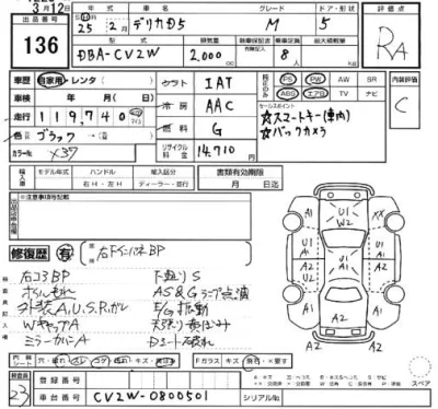 Mitsubishi DELICA D5  с аукциона в Японии