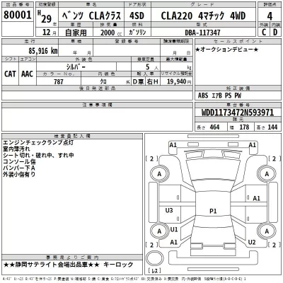 Mercedes-Benz CLA CLASS  с аукциона в Японии
