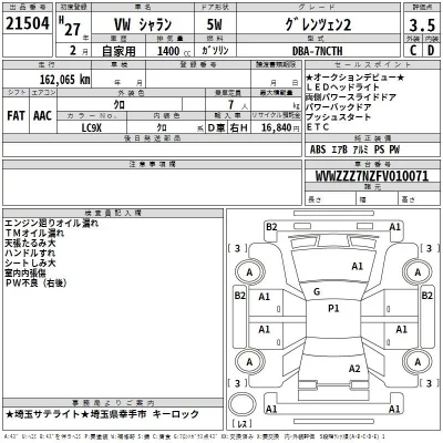 Volkswagen SHARAN  с аукциона в Японии