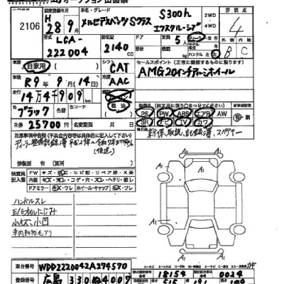 Mercedes-Benz S CLASS  с аукциона в Японии