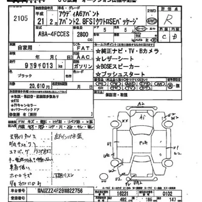 Audi A6  с аукциона в Японии