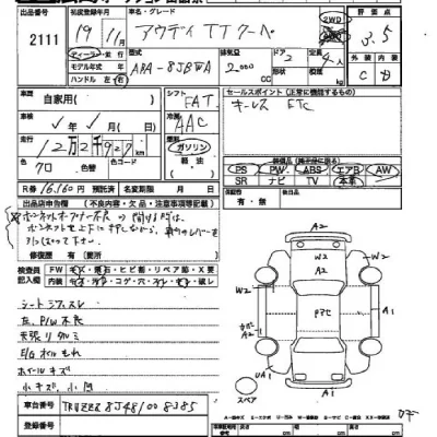 Audi TT  с аукциона в Японии