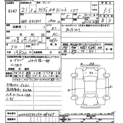 Audi A4  с аукциона в Японии