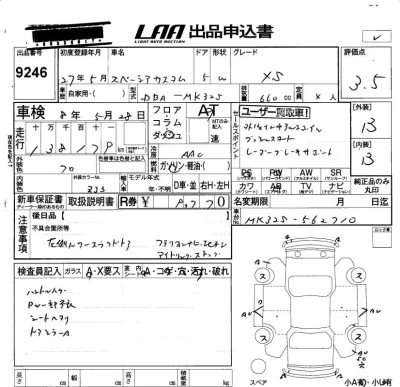 Suzuki SPACIA  с аукциона в Японии