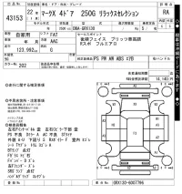 Toyota MARK X лот № 43153 оценка RA  с аукциона в Японии 10