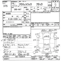 Honda ACTY TRUCK лот № 375 оценка 3  с аукциона в Японии 7