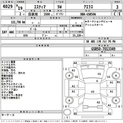 Toyota ESTIMA  с аукциона в Японии