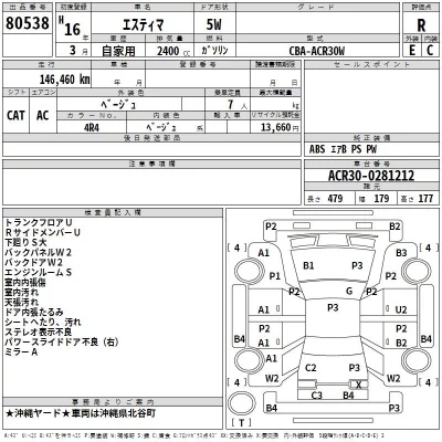 Toyota ESTIMA  с аукциона в Японии