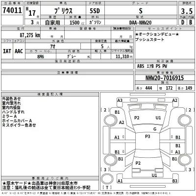 Toyota Prius  с аукциона в Японии