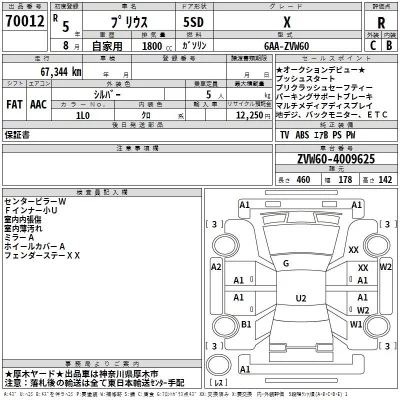 Toyota Prius  с аукциона в Японии
