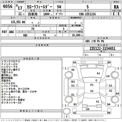 Toyota COROLLA FIELDER  с аукциона в Японии