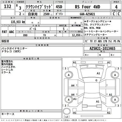 Toyota CROWN  с аукциона в Японии