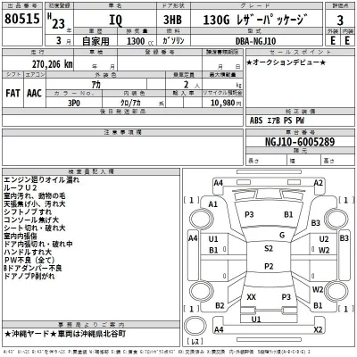 Toyota IQ  с аукциона в Японии