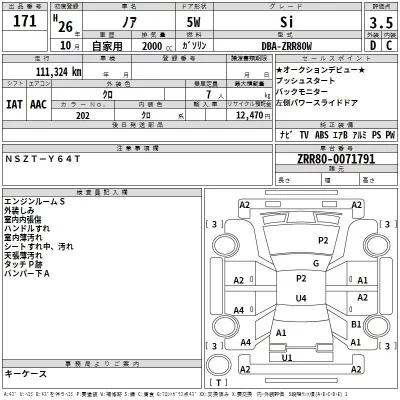 Toyota NOAH  с аукциона в Японии