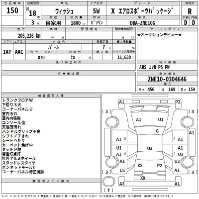 Toyota WISH  с аукциона в Японии