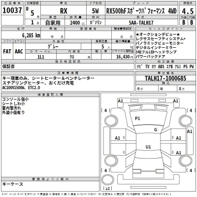 Lexus RX  с аукциона в Японии