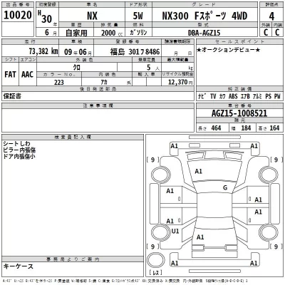 Lexus NX  с аукциона в Японии