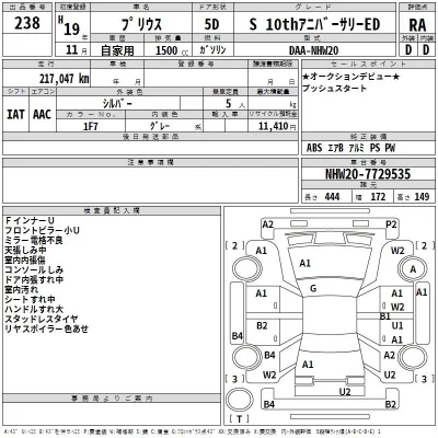 Toyota Prius  с аукциона в Японии