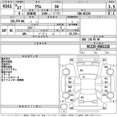 Toyota RAUM  с аукциона в Японии
