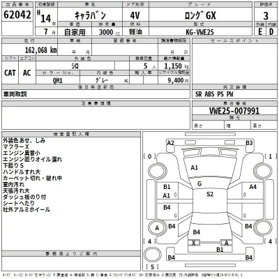 Nissan CARAVAN VAN  с аукциона в Японии