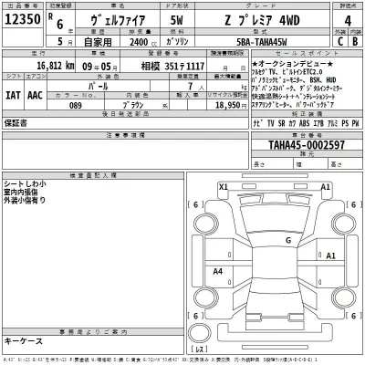 Toyota VELLFIRE  с аукциона в Японии