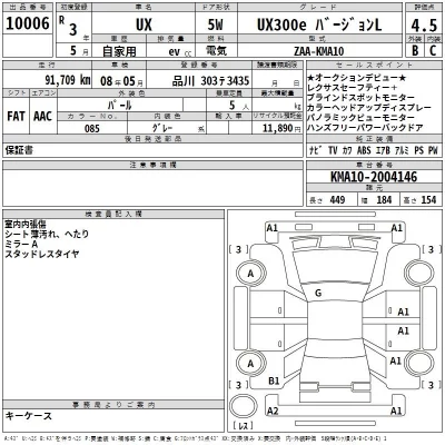 Lexus UX  с аукциона в Японии