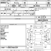 Toyota WISH лот № 80060 оценка RA  с аукциона в Японии 2