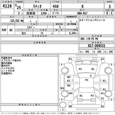 Nissan LATIO  с аукциона в Японии