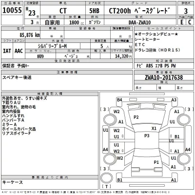 Lexus CT  с аукциона в Японии