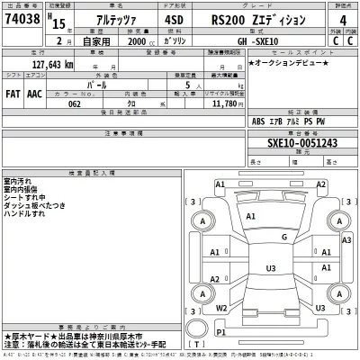 Toyota ALTEZZA  с аукциона в Японии