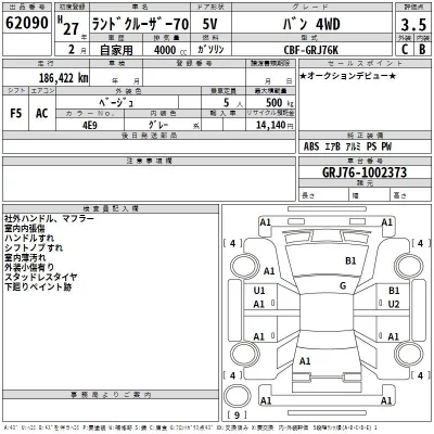 Toyota LAND CRUISER  с аукциона в Японии