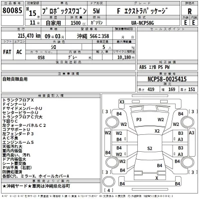 Toyota PROBOX  с аукциона в Японии